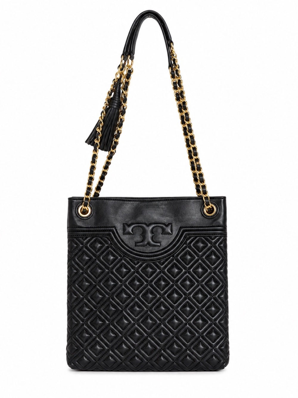 TORY BURCH Medium Fleming Swingpack Black Leather Shoulder Quilted  NWOT